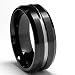 8MM Two Tone High Polish / Matte Finish Men's Tungsten Ring Wedding Band Sizes 8 to 12