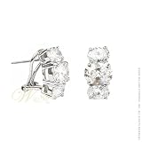 STUDIO 925: *PAST PRESENT FUTURE 3-STONE DIAMOND CZ EARRINGS*