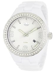 Adidas Womens ADH2505 Nylon Cambridge 3-Hand Analog White Glitz Watch