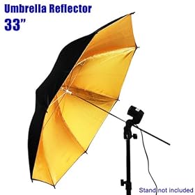  33 inch Black & Gold Black/silver Photo Studio Umbrella Photo Video umbrella Reflector, LimoStudio