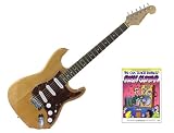 New York Pro Electric Guitar, Natural with Bonus ROCK Book, CD, DVD Package