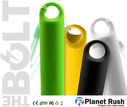 Bolt Mini+ Clip on 3 in 1 USB Cell Phone Tablet External Battery Charger + Torch + BackPack Carabiner &amp; Lanyard Lightest in Category with Sturdy Design &amp; IC Safety Protection for Extended Life (White)