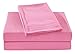Honeymoon 1800 Brushed Microfiber Embroidered Bed Sheet Set, Ultra Soft, Queen - Pink