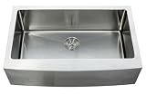 33 Inch Stainless Steel Curved Front Farm Apron Single Bowl Kitchen Sink 15mm Radius Design