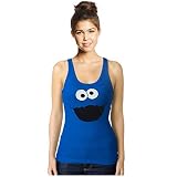 Sesame Street Cookie Monster Face Womens Tank Top-Junior Medium [JM]
