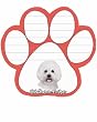 Bichon Frise Dog Paw Magnetic Note Pads