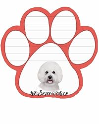 Bichon Frise Dog Paw Magnetic Note Pads