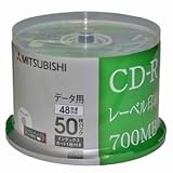 三菱化学メディア CD-R(Data)700MB48倍速50枚スピンドル50P(ホワイト)ノンワイド印刷エリア SR80FP50H3