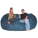 7.5-feet Xx-large Navy Cozy Sac Foof Bean Bag Chair Love Seat