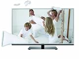 Toshiba 46TL963G 116,8 cm (46 Zoll) 3D LED-Backlight-Fernseher, EEK A+ (Full-HD, 200Hz AMR, DVB-T/C/S2, CI+, DLNA, Web-TV) silber