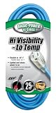 Coleman Cable 02367 25-Feet 16/3-Wire Gauge High Visibility and Low Temperature Outdoor Extension Cord, Blue