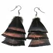 Trendy Natural Feather Earrings with Silver Hooks
