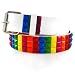 GENUINE LEATHER RAINBOW STUDDED SNAP ON BELT WITH A DETACHABLE BUCKLE GOOD FOR ANY BUCKLES