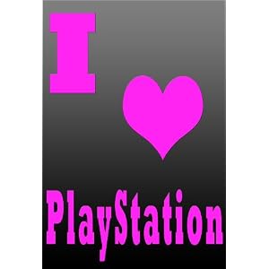 I Love Playstation (Pink) White Wood-Mounted Video Game Poster Print - 13