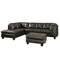 Niels Sectional Sofa and Ottoman - Black