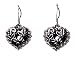 Flowered Heart Earrings in Silver on 925 Sterling Silver French Wires, .75