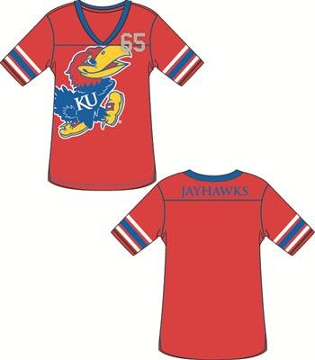 Kansas Jayhawks KU NCAA Ladies Jersey Tunic T-Shirt Medium