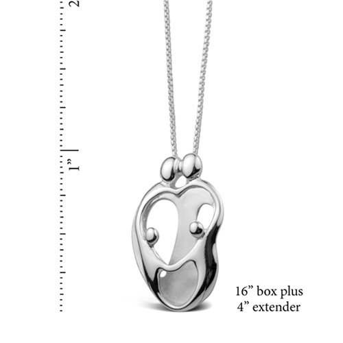 Childrens Toyshop  Jewelry : Loving Family (R) Small Sterling Silver 2Parent/2Child Pendant