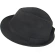 New Jacquard Classic Fedora Trilby Gangster Hat Black Large - Extra Large