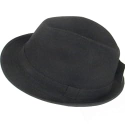 New Jacquard Classic Fedora Trilby Gangster Hat Black Large - Extra Large