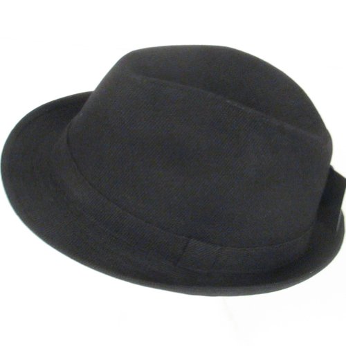 New Jacquard Classic Fedora Trilby Gangster Hat Black Medium