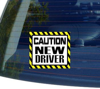 Caution New Driver - Window Bumper Laptop Sticker