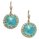 Catherine Popesco 14K Gold Plated Framed Dangle Earrings with Pacific Opal Swarovski Crystals