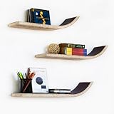 Trista - [Flower Bed] Stylish J Type Leather Wall Shelf / Bookshelf / Floating Shelf (Set of 3)