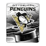 NHL Pittsburgh Penguins 50-Inch-by-60-Inch Micro Raschel Plush Throw "Power Shot" Design