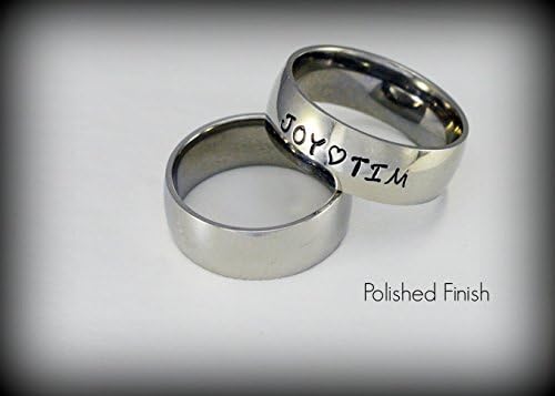 Personalized Mother's Ring - Brushed or Polished Finish - 8mm Width