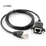 CablesOnline 3ft Cat5e RJ45 M/F Shielded Ethernet Network Screw Panel Mount Extension Cable, (U-P003)