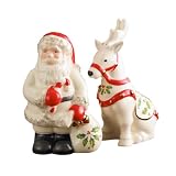 Lenox Holiday Santa & Reindeer Salt & Pepper Set