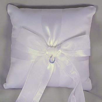 Lucky in Love Rhinestone Horseshoe Ring Bearer's Pillow