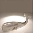 Hearth Magic Silver Cast Aluminum Whale Steamer for Fireplace