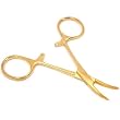 Gold Plated Curved Forceps Locking Fishing Hemostat