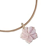 Pink Mother of Pearl Flower Necklace
