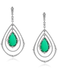 Judith Ripka "Sophia" Double Pear Green Drop Earrings