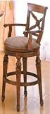 Swivel Bar Stool, Rustic Oak Finish, 30"H