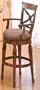 Swivel Bar Stool, Rustic Oak Finish, 30"H