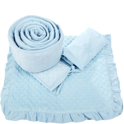American Baby Company Heavenly Soft Minky Dot 3-Piece Cradle Set, Blue