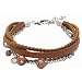 Fossil Damen-Armband Leder Seidenband Perlen 18+4 cm JF86996040