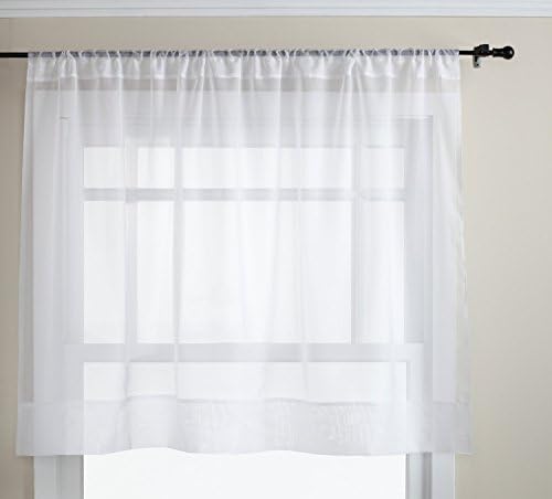 Empire Home Solid White Sheer Set of 2 Voile Curtain Panel Multiple Sizes (60 x 36)