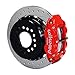 WILWOOD 140-9213-ZR FNSL4R Rear P-Brk Kit,12.88", Drill, Zinc, Red Chevy 12 Bolt w/ C-Clips
