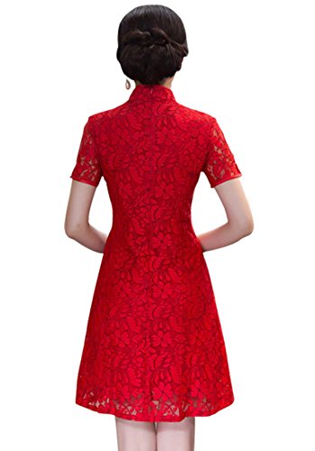 Wincolor-Womens-Short-Sleeve-Floral-Lace-Qipao-Wedding-Dress-Chinese-Traditional-Cheongsam