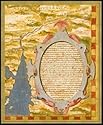 Bild mit Rahmen: Ignazio Danti, Asien, Landkarte, Kartusche / I.Danti, 58 x 71 - Holz Corum S: Gold