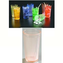 Carlisle 12 oz Crystalon, Ribbed Texture, Long Lasting Polycarbonate Tumbler / Color: Sunset Orange RimGlow / Quantity: One Dozen (12)