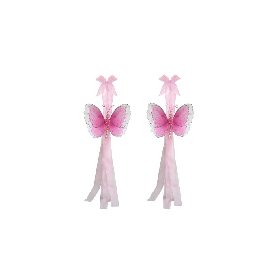 Butterfly Curtain Tiebacks Dark Pink Fuchsia Multi Layered Nylon