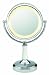 Conair BE70 Single-Sided Illuminated Round Mirror, Polished Chrome and Porcelain