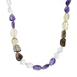 Necklace With 3.50ctw Precious Stones - Genuine Amethysts, Quartz and Topazes Made of 925 Sterling silver. Total item weight 71.0g Length 21in