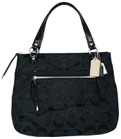 Coach's Coach Poppy Metallic Signature Sateen Glam Bag Tote Black Only For $228.00